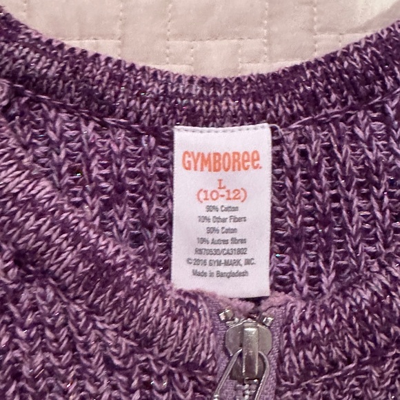 Gymboree Purple Zip Up Sweatshirt - Picture 2 of 3